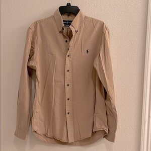 Men’s Ralph Lauren Tan Casual Button Down Shirt. Size L